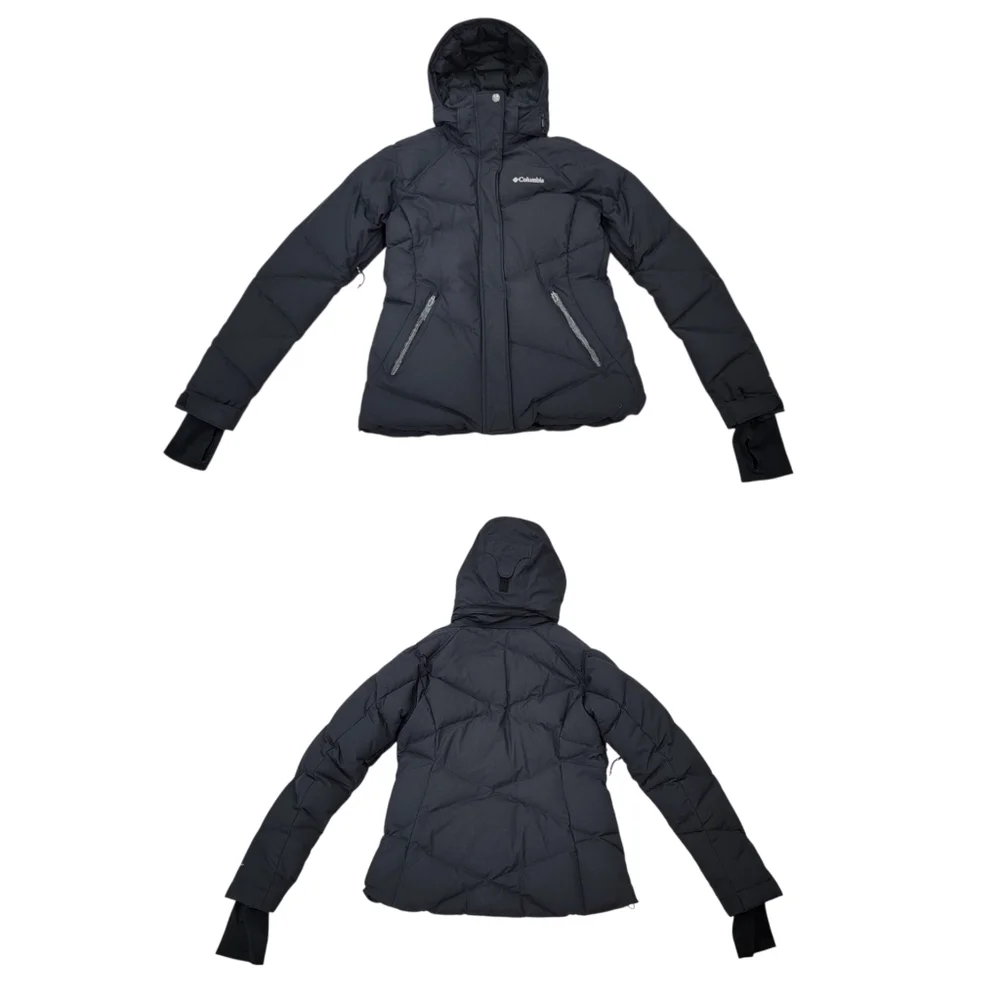 Columbia Lay D Down Puffer Coat Black Down Filled Winter Jacket Youth Size M - Picture 16 of 16